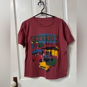 Short-Sleeve Graphic Tee - Maroon Cruisin Print